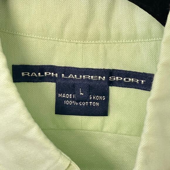 Vintage Ralph Lauren Sport Womens Sleeveless Button Up Green L Cotton Collared - Picture 3 of 6